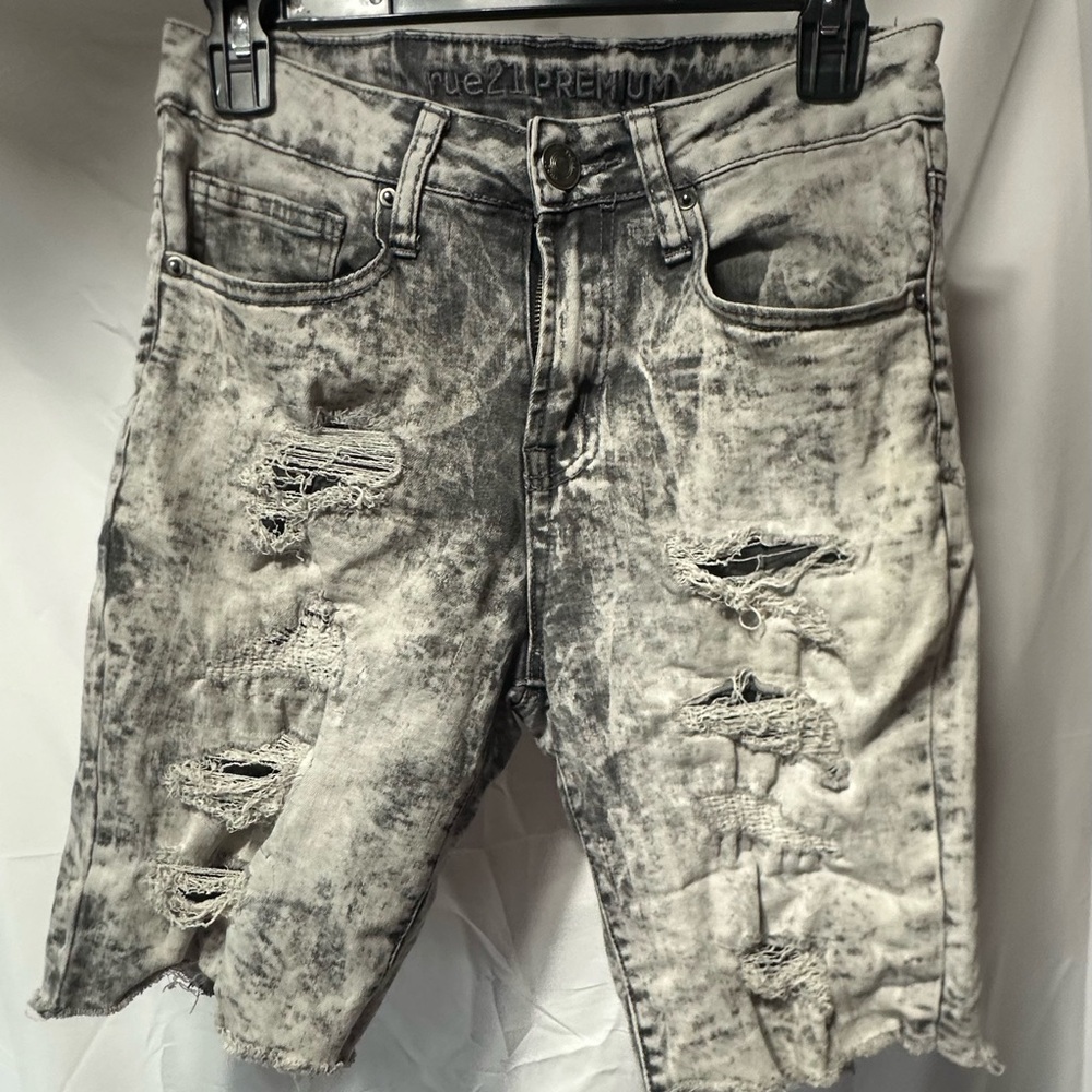 Rue 21 Men’s or Teen Boys Cut Off Destroyed Jean Shorts
